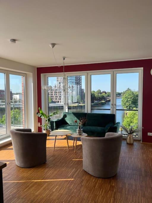 Penthouse-Wohnung Mit Flussblick Oldenburg Eksteriør billede